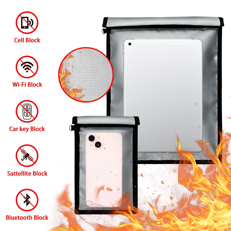 Car Key Signal Blocker - Sac Faraday ignifuge et étanche, bloqueur