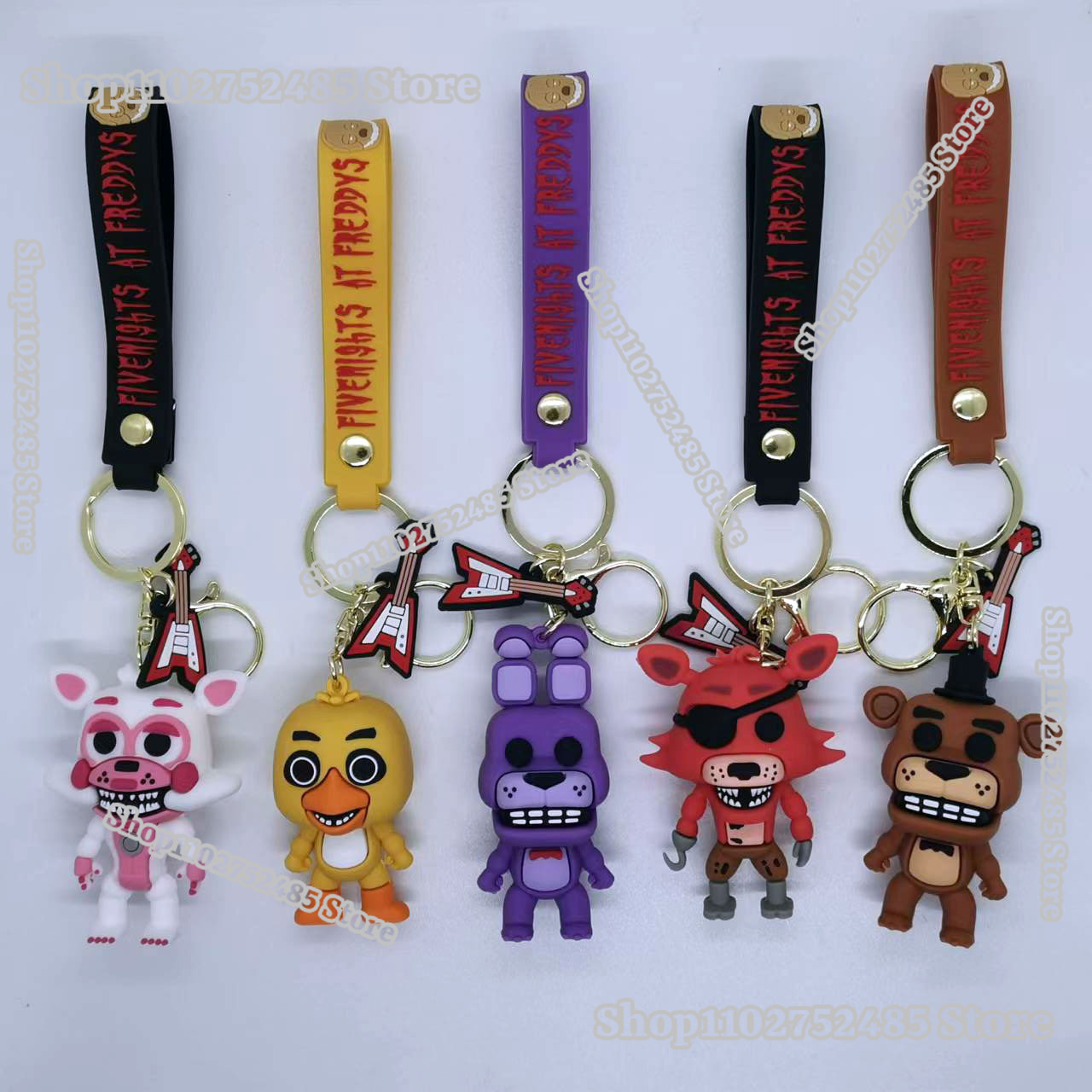 Car Accessories Oman - 5 pièces Porte-clés figurines FNAF d'anime