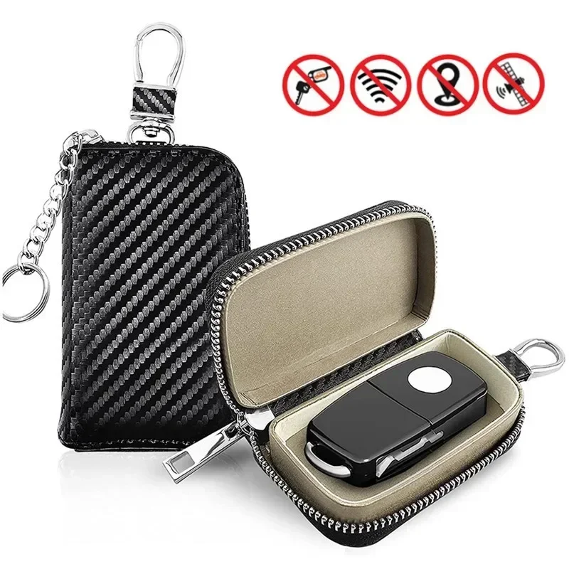 Car Key Signal Blocker - Pochette en cuir PU anti-vol et